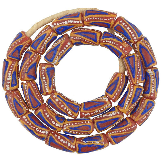 Perle di vetro riciclato gioielli collana africana fatta a mano Ghana - Tribalgh
