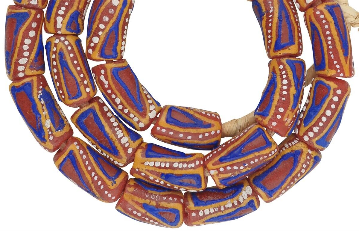 Perlen aus recyceltem Glas handgefertigt afrikanischen Halskette Schmuck Ghana - Tribalgh