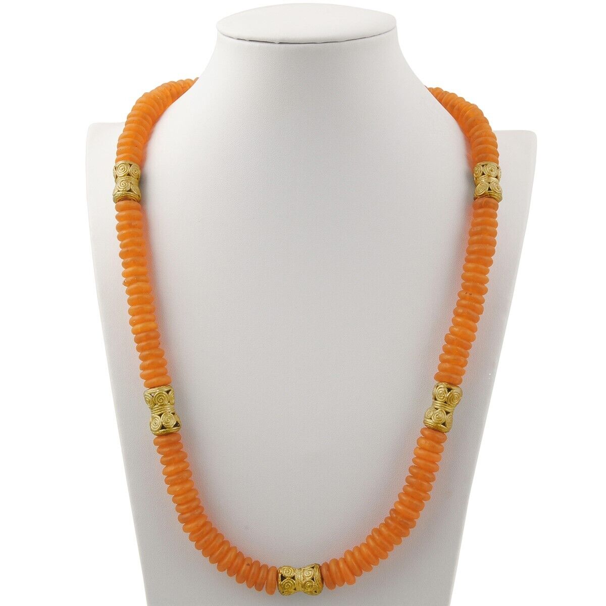 Collana africana in ottone con perle di vetro riciclato gioielli fatti a mano - Tribalgh