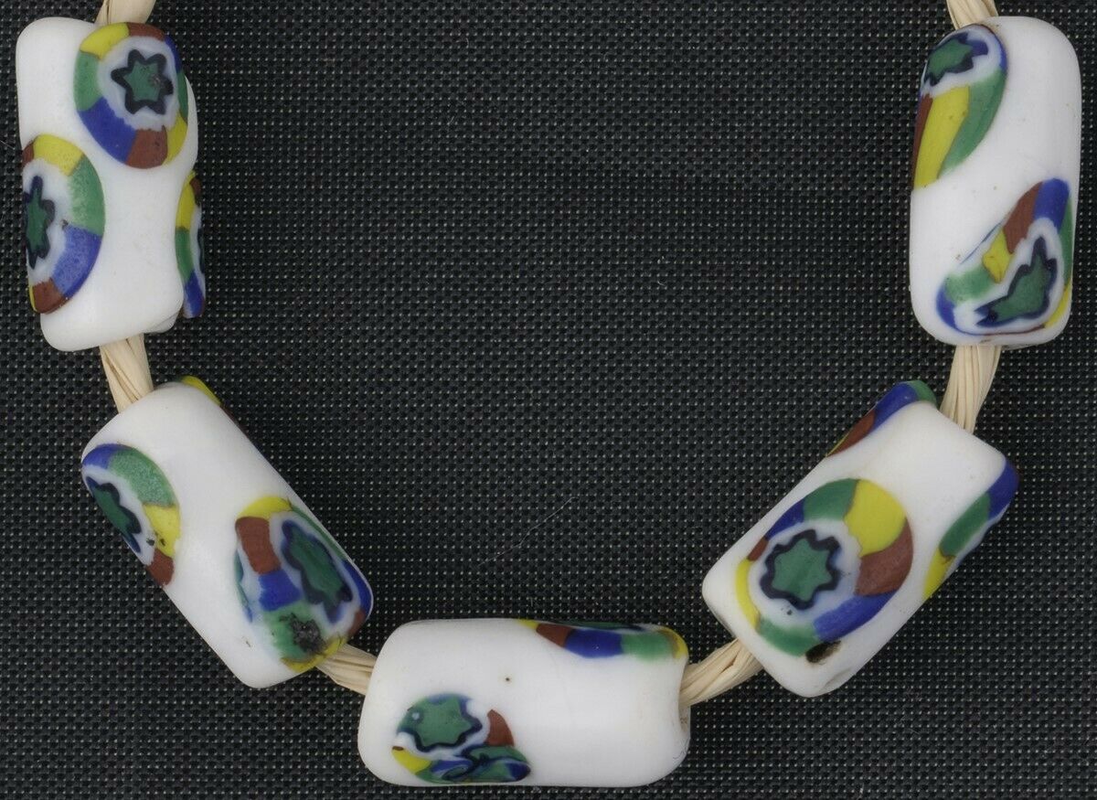 Antique Millefiori beads Venetian glass Murano mosaic African trade - Tribalgh