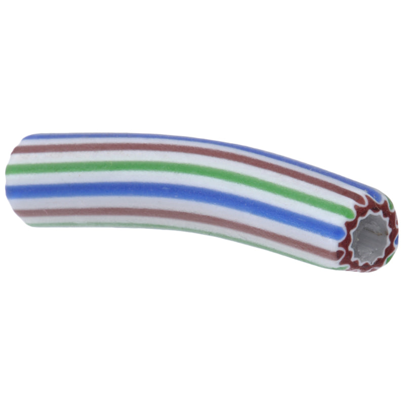 Seltene alte gestreifte 4-lagige Ellbogen Chevron Venezianische Glasperle African Trade SB-26284