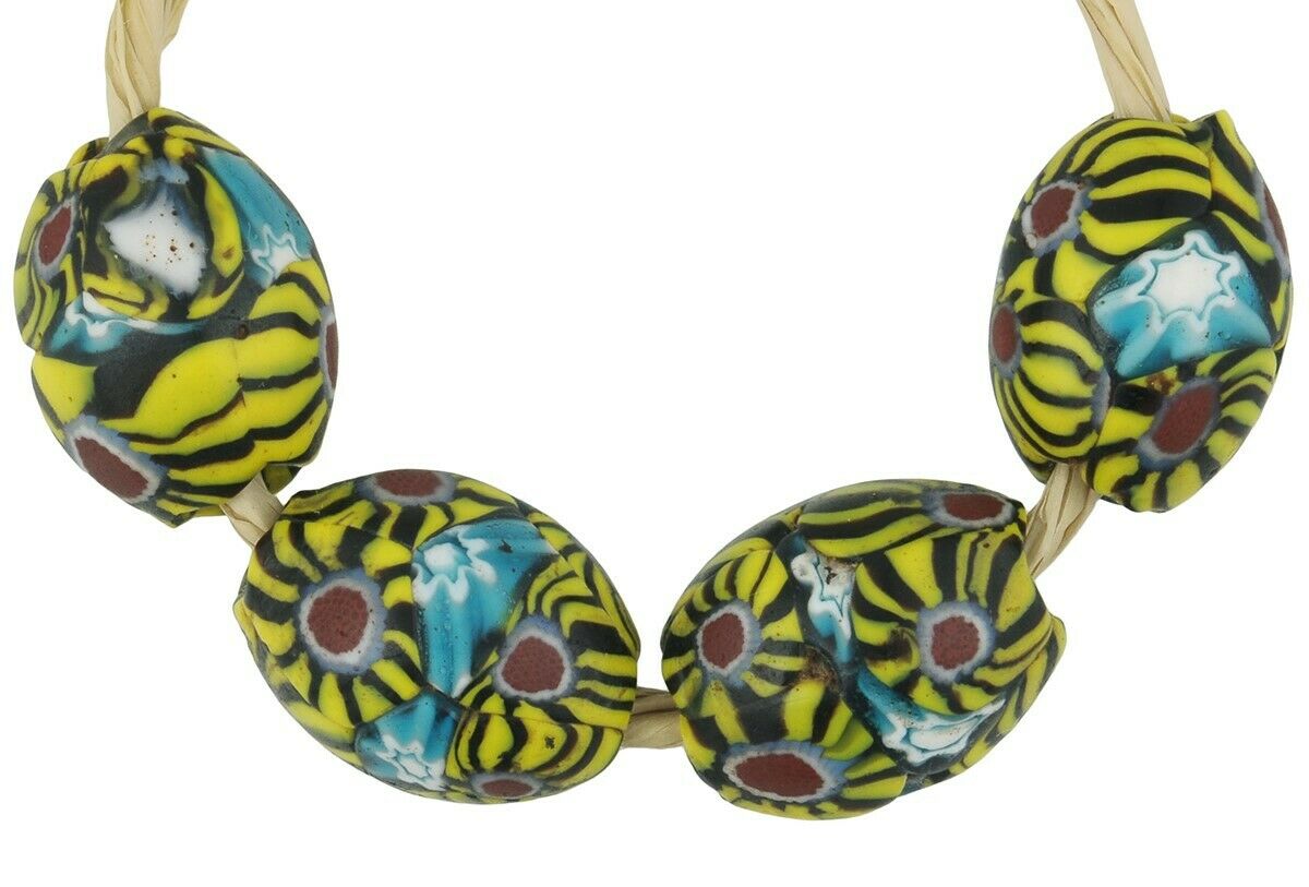 African Trade Beads Antique Millefiori Venetian Murano Glass Mosaic - alternate view