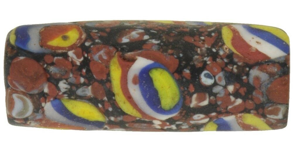 Rare African Trade Bead Old Millefiori Venetian Mosaic Glass Bead Large Ghana