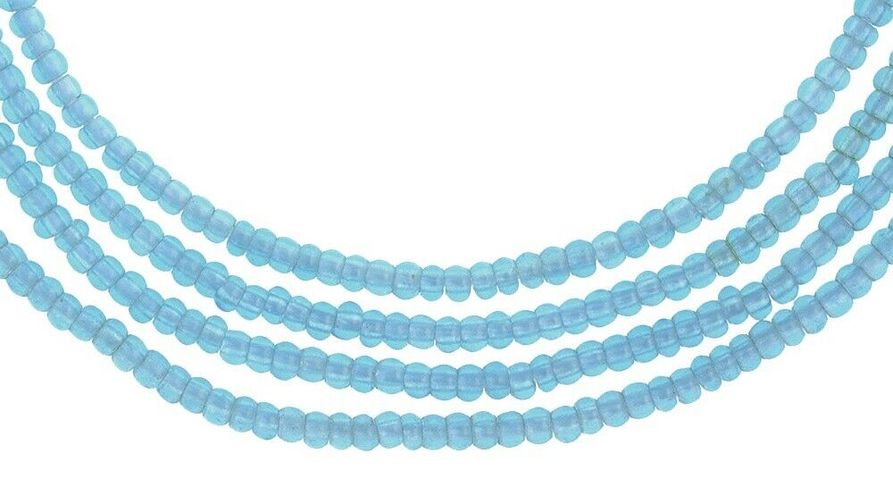 Old Venetian glass trade beads translucent blue tiny seed beads African trade - Tribalgh