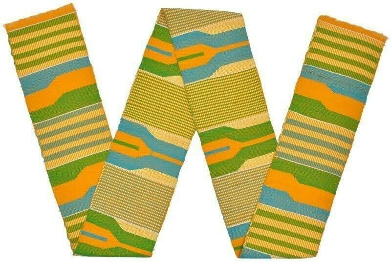 kente scarf cloth stole textile sash African handwoven Ashanti - Tribalgh