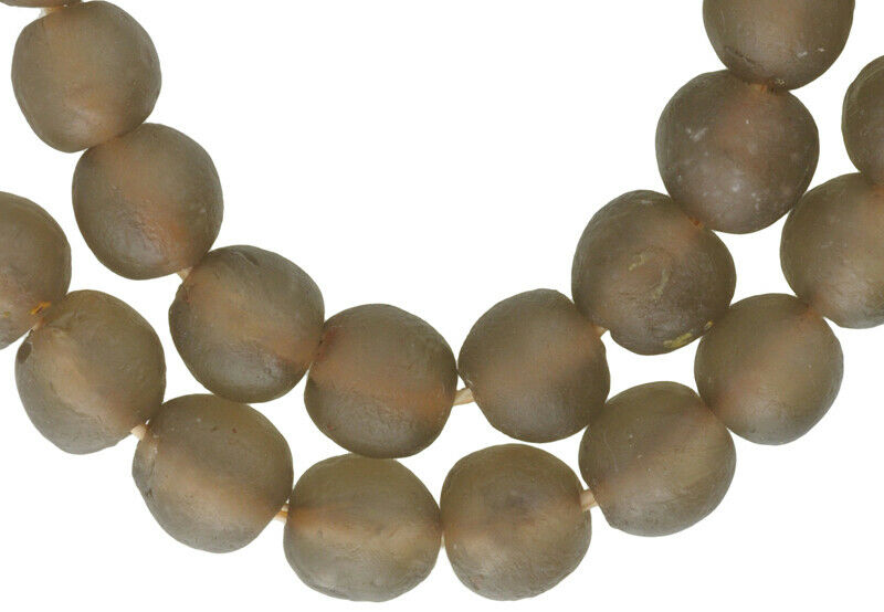 Handmade beads recycled powder glass translucent Krobo African ethnic jewelry - Tribalgh
