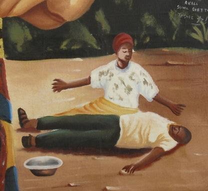 Poster del film dipinto a mano del Ghana Arte popolare del cinema africano IL RITORNO DEL FANTASMA - Tribalgh
