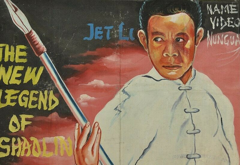 Movie poster cinema African oil hand paint painted Ghana Legend Shaolin Jet Li - Tribalgh