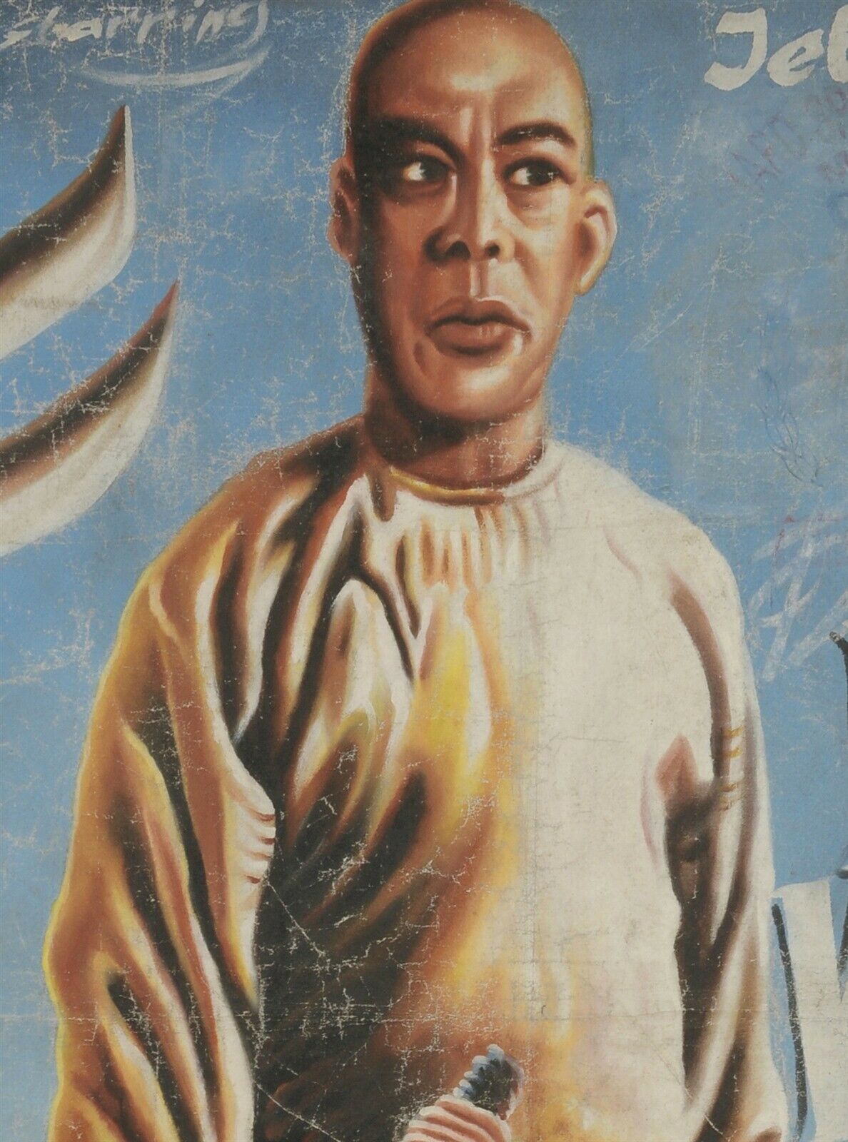 Ghana Movie Poster African Cinema art hand painted flour sack canvas DR WONG - Tribalgh