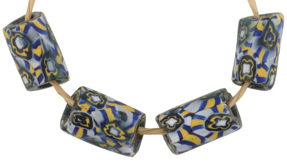 Σπάνιες αντίκες βενετσιάνικα Millefiori Trade Beads - Αφρικανικό μωσαϊκό γυαλί - γωνιακή βολή