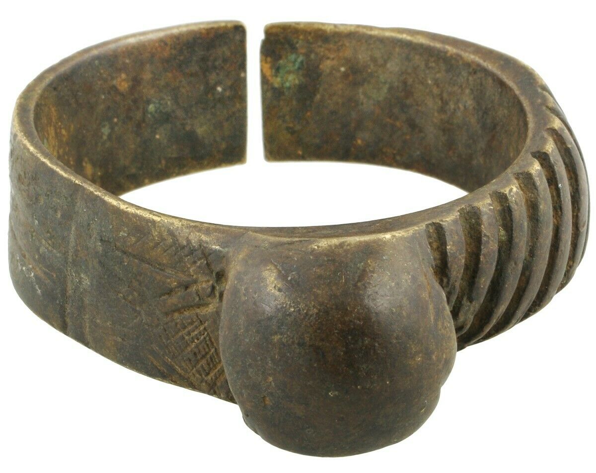 Arte africano pulsera de latón antiguo moneda Ghana / Fulani África occidental Burkina Faso - Tribalgh