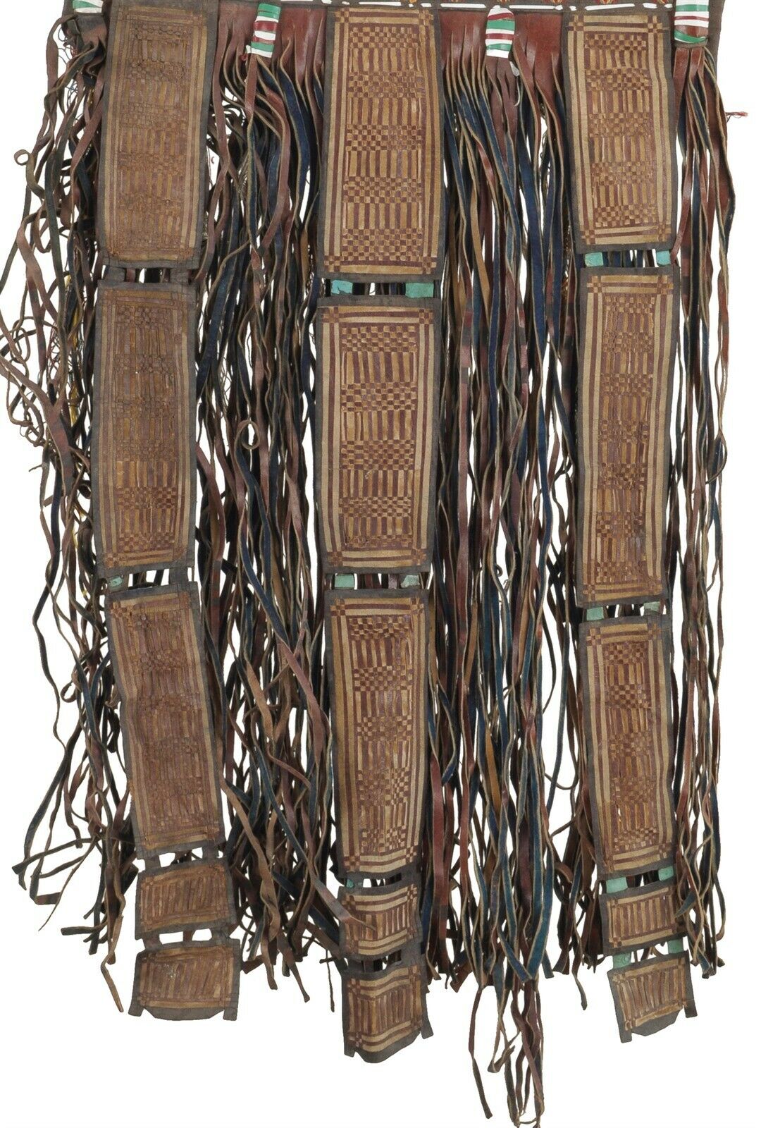 Old African Tuareg woven straw leather panel decoration Art Sahara Niger Mali - Tribalgh