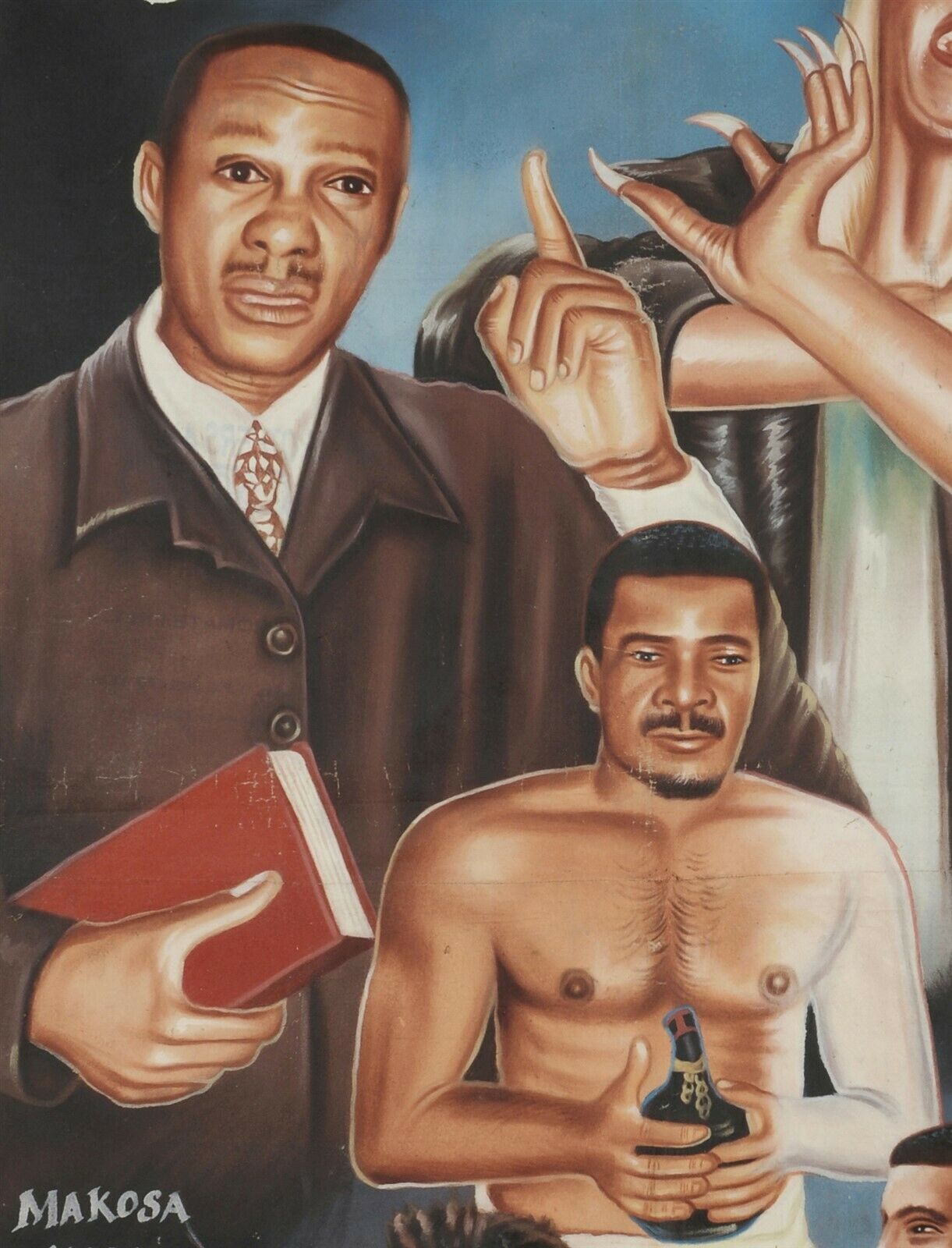 Film Kino Poster Ghana Afrikanische Ölfarbe Handbemalung Juju ZEICHEN DER WUNDER - Tribalgh