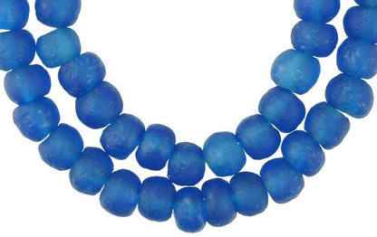 Afrikanischer Handel recycelte Perlen Pulverglas Krobo handgemachte Halskette durchscheinend - Tribalgh