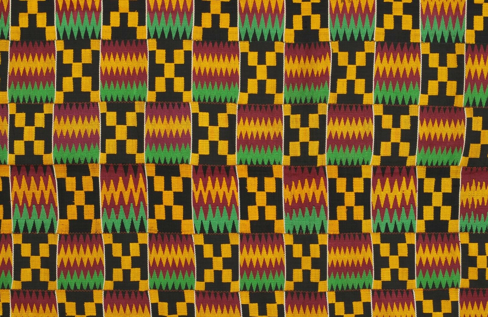 Seltener afrikanischer Kente, handgewebter handgemachter Stoff, Textilgewebe, Ashanti, Ghana, Fathia – Nahaufnahme