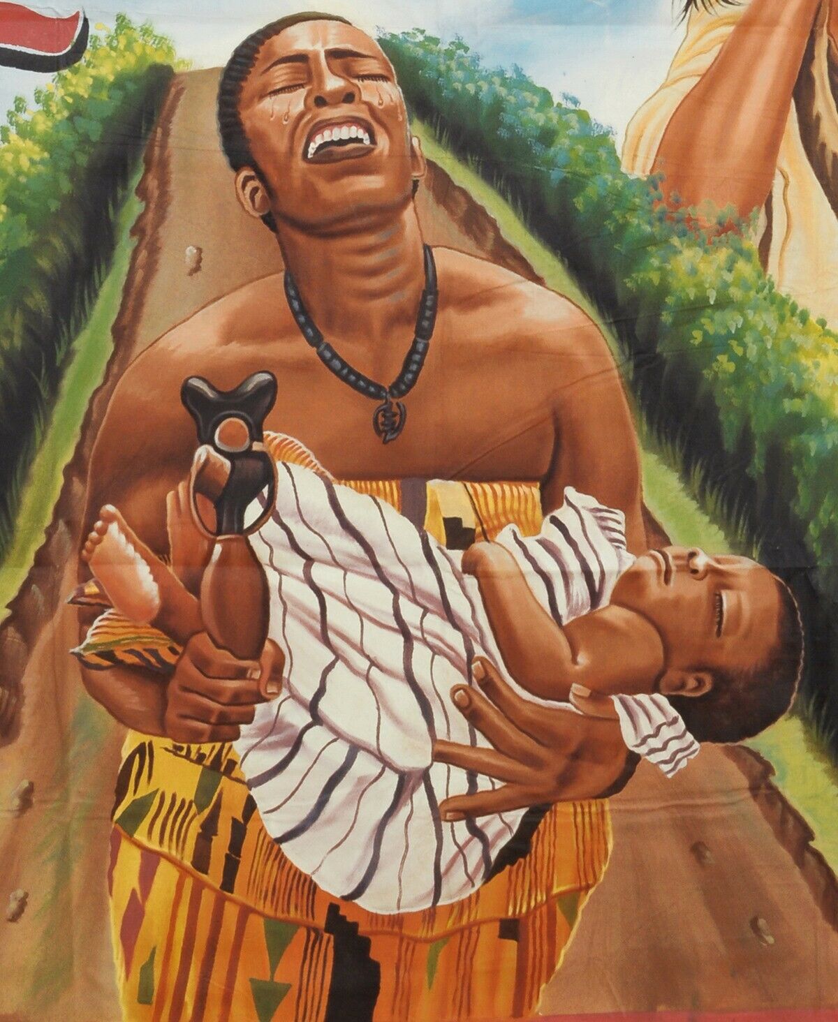 Αφίσα ταινίας της Γκάνας Αφρικανική ελαιογραφία κινηματογράφου λαϊκής τέχνης ζωγραφισμένη στο χέρι Riches 2 - Tribalgh