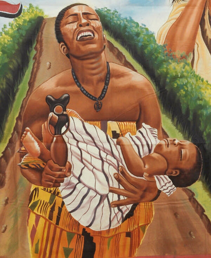Ghana Movie poster Pittura a olio africana cinema arte popolare dipinto a mano Riches 2 - Tribalgh