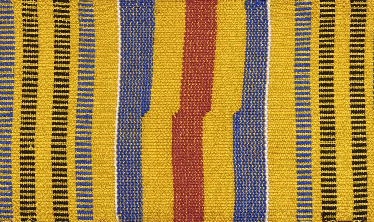 Handwoven Kente cloth scarf stole sash Ashanti African Ghana fabric hand made - Tribalgh
