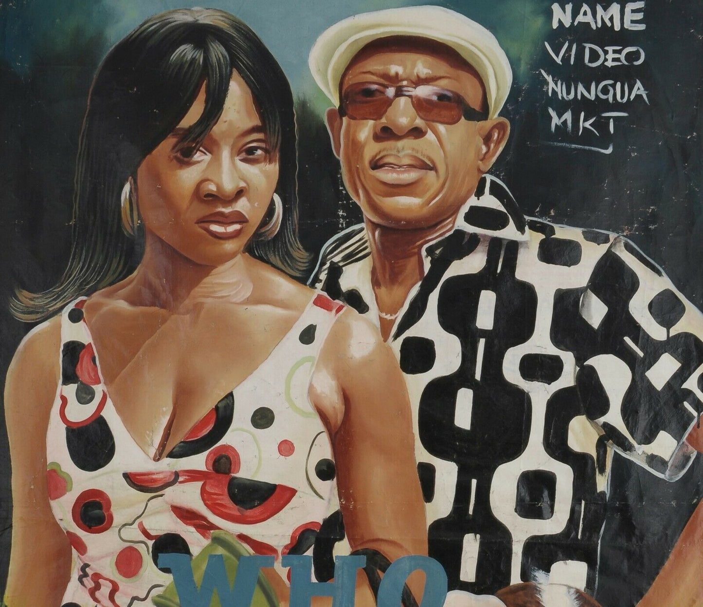 Αφρικανική ταινία αφίσα κινηματογράφου της Γκάνας ζωγραφισμένη στο χέρι διακόσμηση σπιτιού σε καμβά WHO IS WHO - Tribalgh