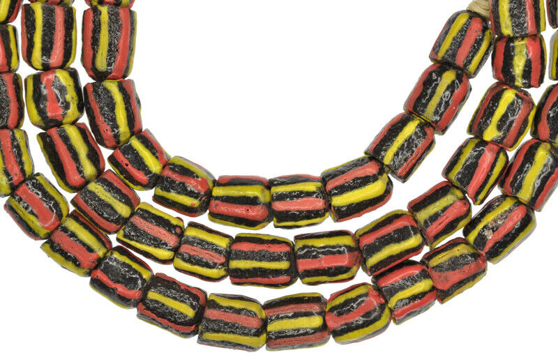 Krobo Pulverglas recycelte Perlen handgefertigter afrikanischer Handel Dipo zeremonieller Schmuck - Tribalgh