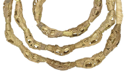 Африканские латунные бусины, бронзовое литье ручной работы Ashanti Akan, ожерелье на локтях из воска с потерей веса - Tribalgh