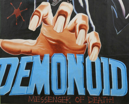 Demonoid Movie Poster - Original Ghana Hand-Painted Horror - close-up
