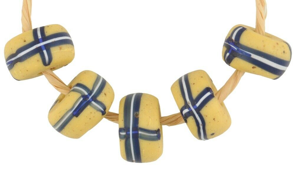 Venetian glass trade beads old Fancy African trade beads disks spacers lampwork - Tribalgh