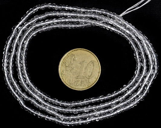 Unique Translucent 2 mm Old Venetian Drawn Seed Beads Strand, ~70 cm