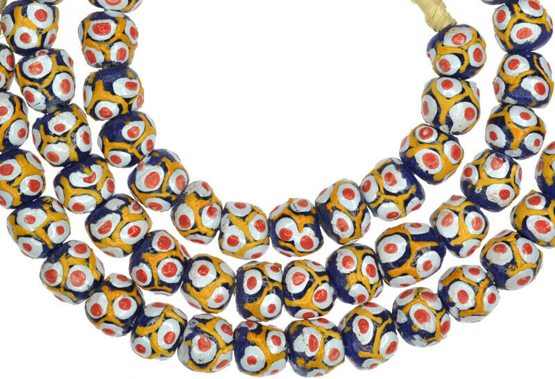 Krobo Perlen recyceltes Glaspulver handgemachter zeremonieller Schmuck Dipo Afrikanischer Handel - Tribalgh
