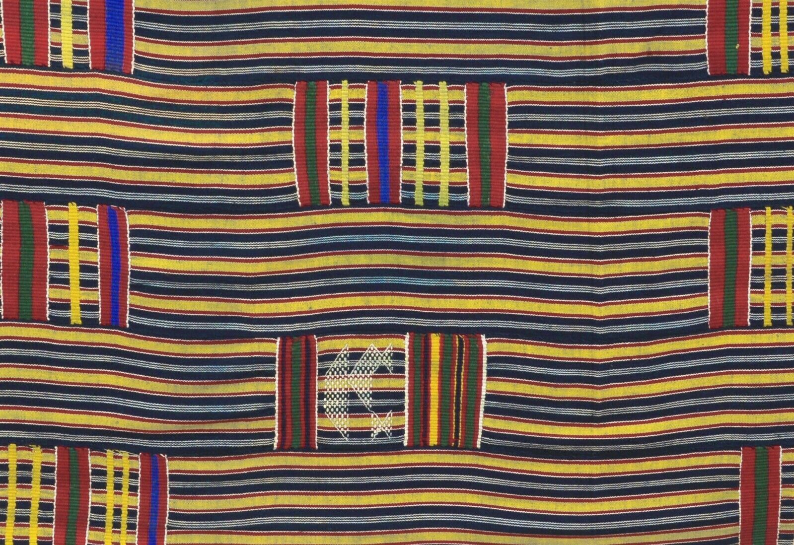 Ewe Ghana Kente Cloth Old African hand woven textile home Art decoration - Tribalgh