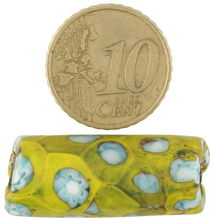 Antique African Trade Bead Millefiori Venetian Glass Bead Large Murano Mosaic - alternate view