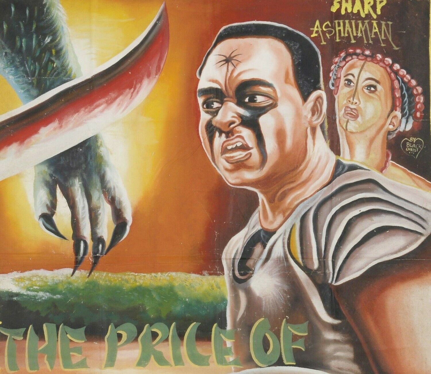 Ghana Cinema Movie poster African oil painting Art hand painted PRICE SACRIFICE - Tribalgh