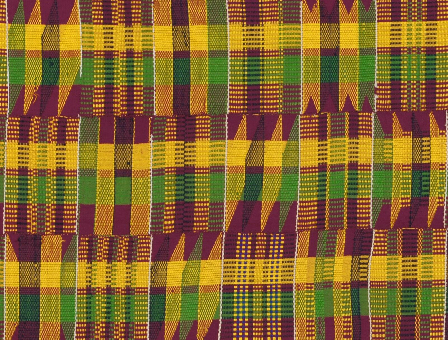 Seltene ALTE ECHTE SEIDE Afrikanische Ashanti Kente handgewebtes Tuch Textil Ghana Art - Tribalgh