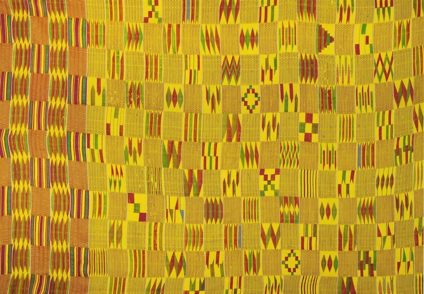 Antique Silk Ashanti Kente Handwoven Cloth Textile Ghana African Rare Gold Dust - alternate view
