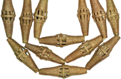 African brass beads Ghana trade Ashanti Akan metal lost wax bronze casting large - Tribalgh
