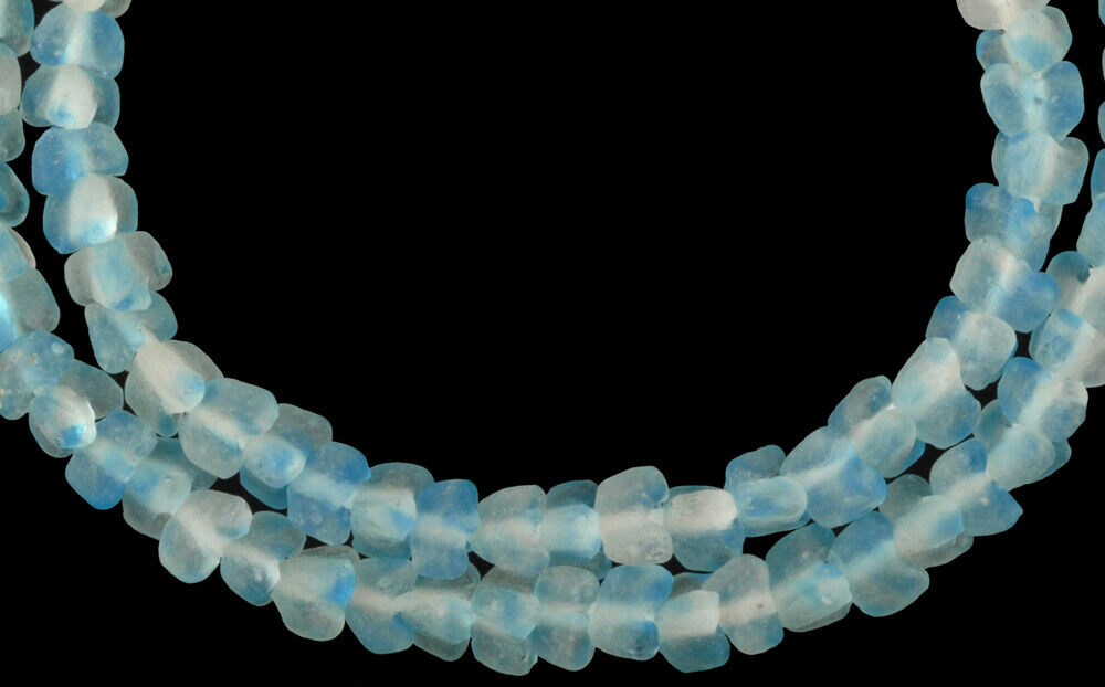 Afrikanische handgemachte Perlen aus recyceltem Krobo-Pulverglas Blume ethnischer Schmuck - Tribalgh