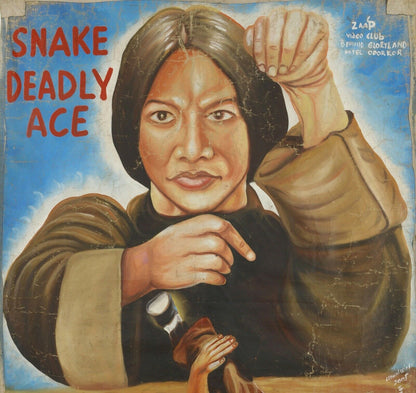 Cine Cartel de la película African Ghana aceite cine pintado a mano SNAKE DEADLY ACE - Tribalgh