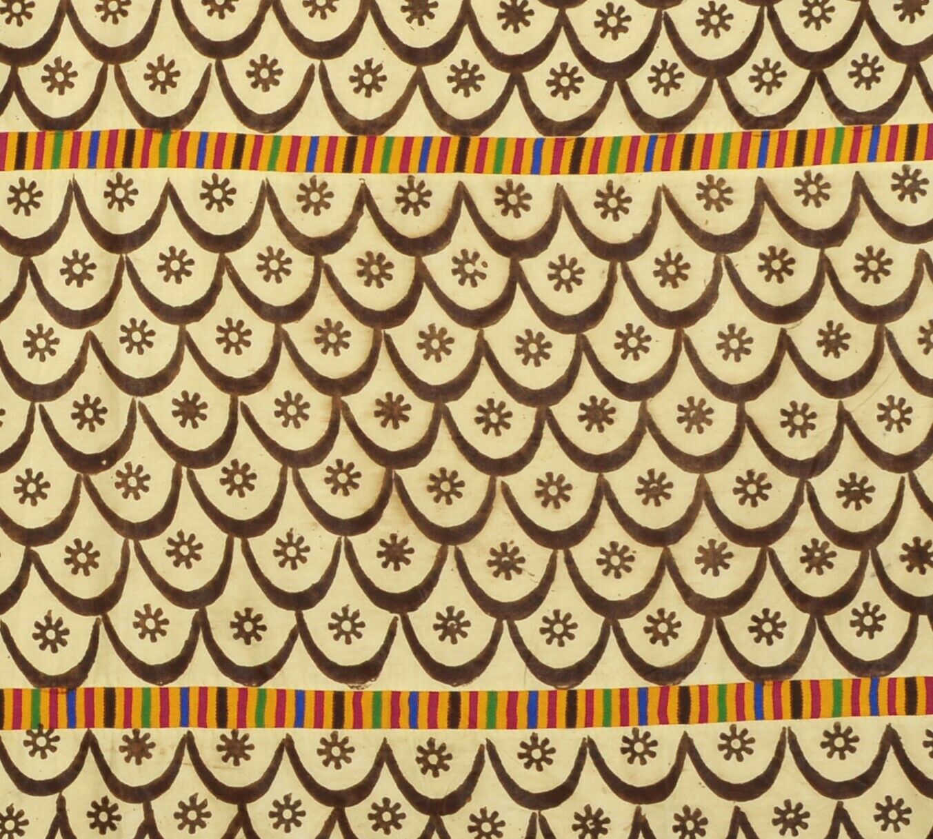 Υφασμάτινο ύφασμα Adinkra Ashanti της Γκάνας Αφρικανική εσωτερική διακόσμηση συμβόλων σφράγισης στο χέρι - Tribalgh