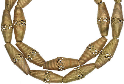 Brass beads handmade African trade Ghana Ashanti bronze casting metal lost wax - Tribalgh
