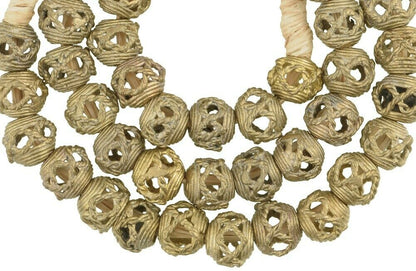 African trade beads handmade brass lost wax bronze casting Ashanti Asante Ghana - Tribalgh