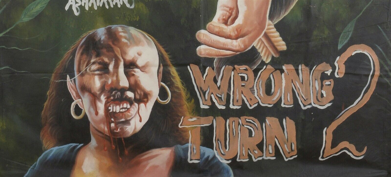 Ghana Filmplakat African Cinema Folk Wand handbemalt WRONG TURN 2 - Tribalgh