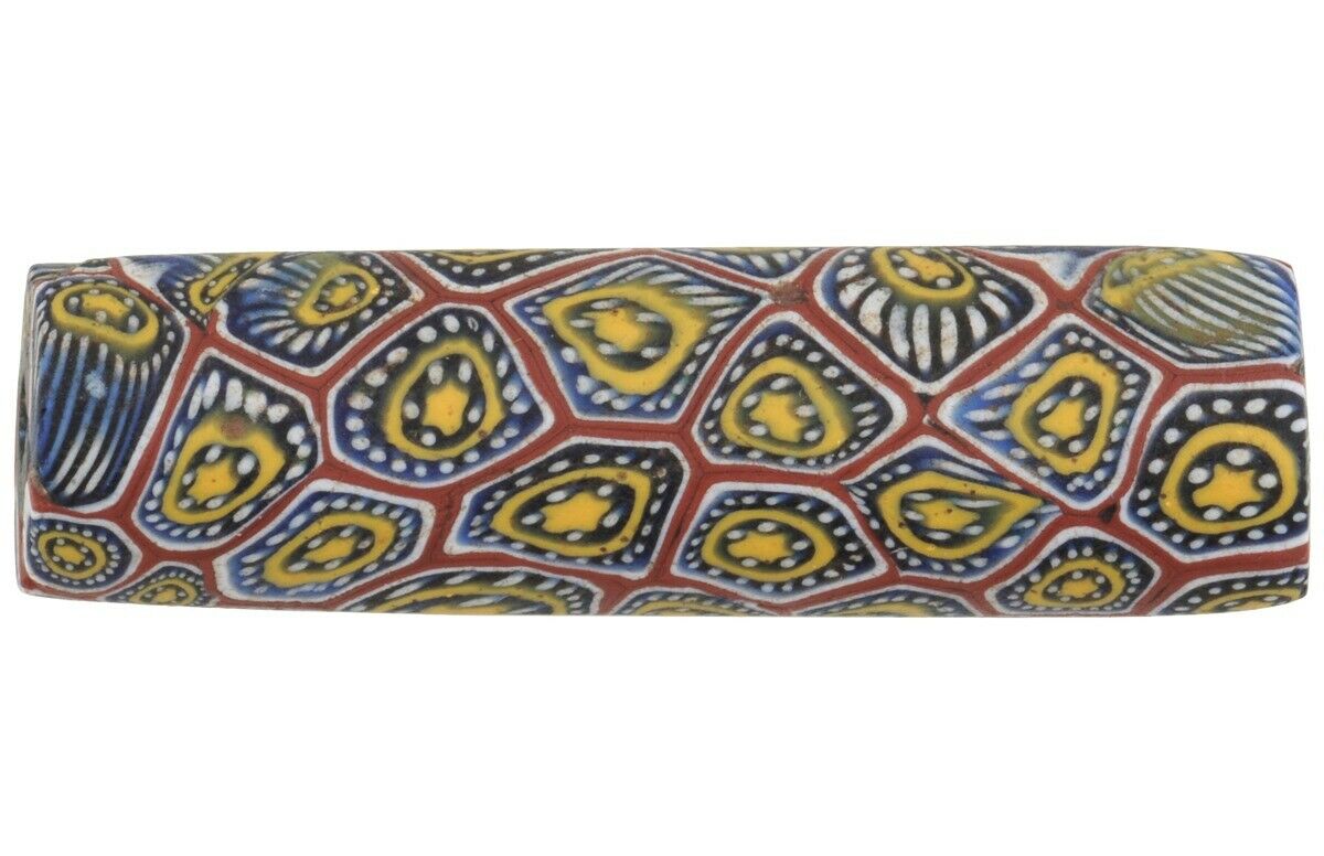 African Trade Bead Antique Millefiori Venetian Glass Old Large Murano Mosaic - product focus
