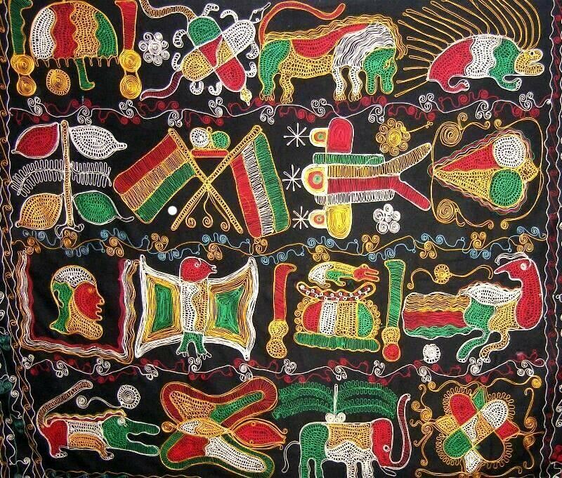 ТКАНЬ ВЕЛИКОГО Акунитан Гана Ашанти Африканская ткань ткань Этнический Племя - Трибалг