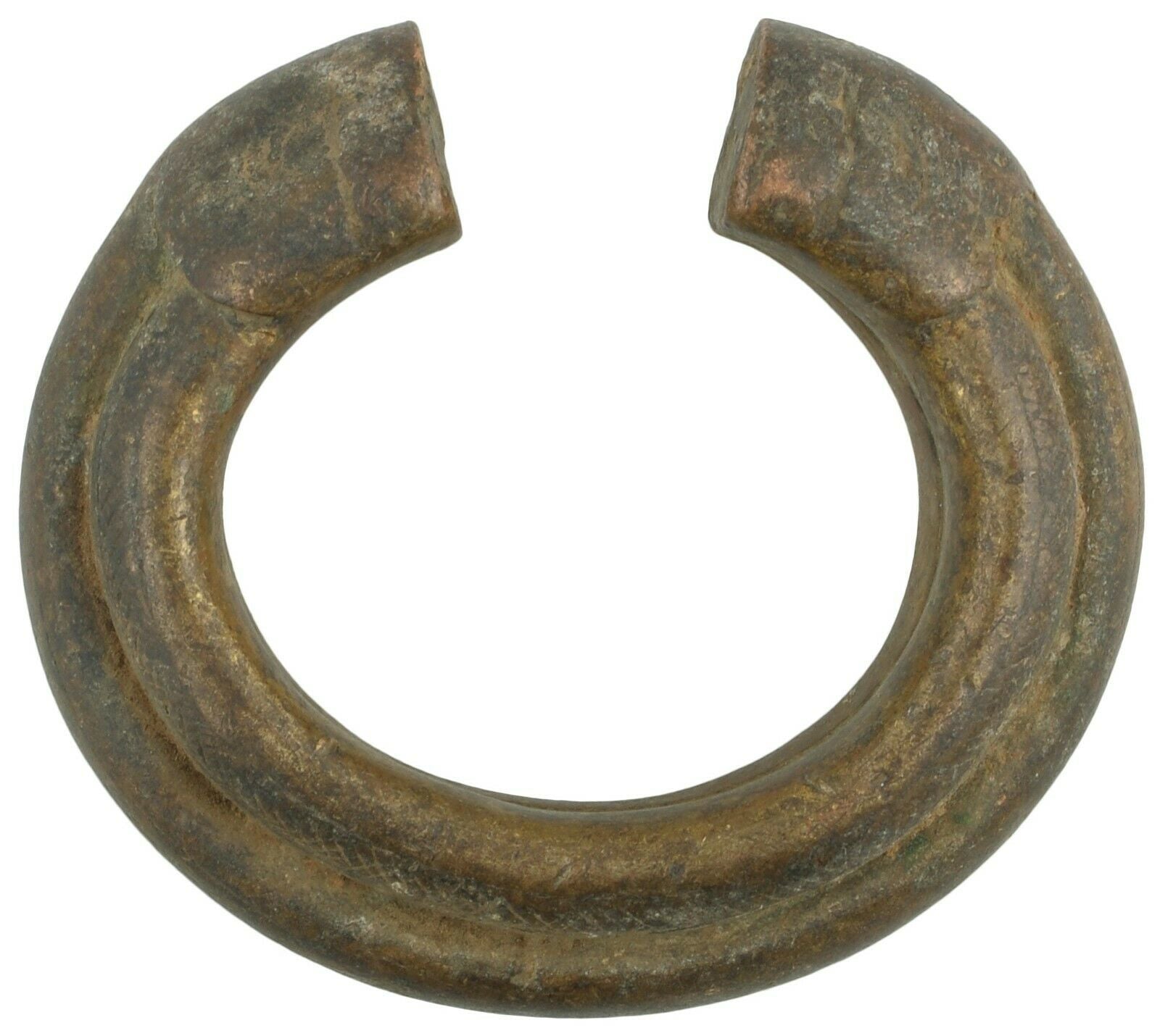 Antikes Messingarmband Afrikanische Währung Fulani Ghana Burkina Faso - vergrößertes Detail