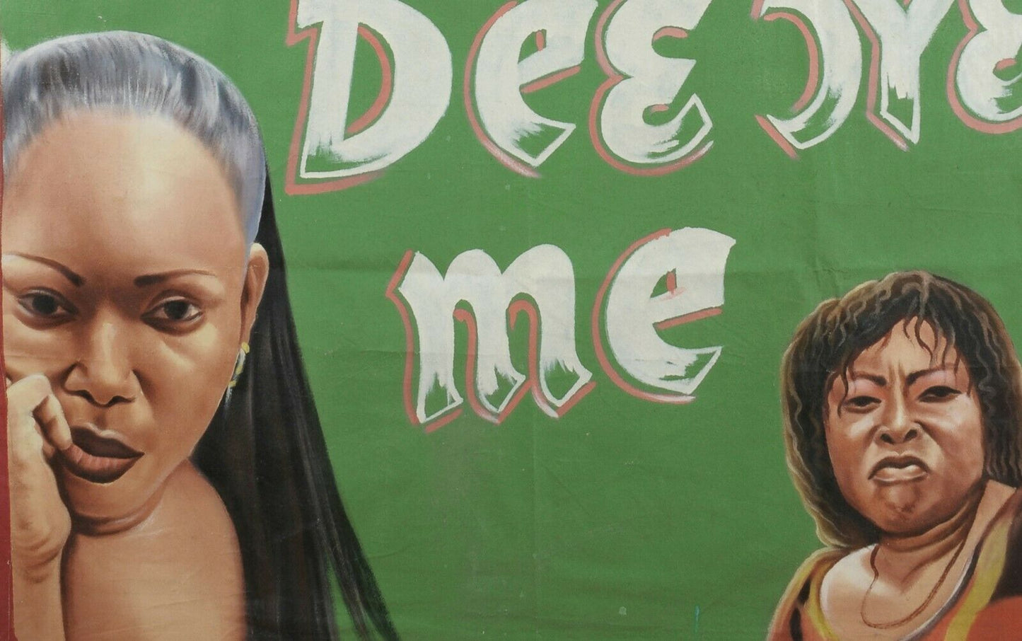 Movie Cinema poster Ghana Pittura a olio africana Dipinto a mano su sacco di farina Juju - Tribalgh
