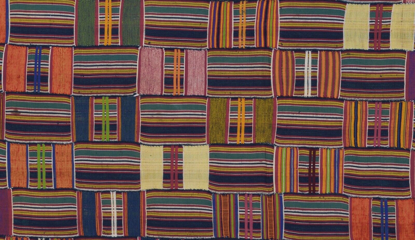Ωραίο παλιό σπάνιο αφρικανικό kente προβατίνα Γκάνα, υφαντό ύφασμα, διακόσμηση σπιτιού - Tribalgh