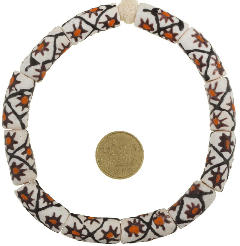 African Beads Krobo Powder Glass Trade Beads Ghana Recycled Glass Bracelet New