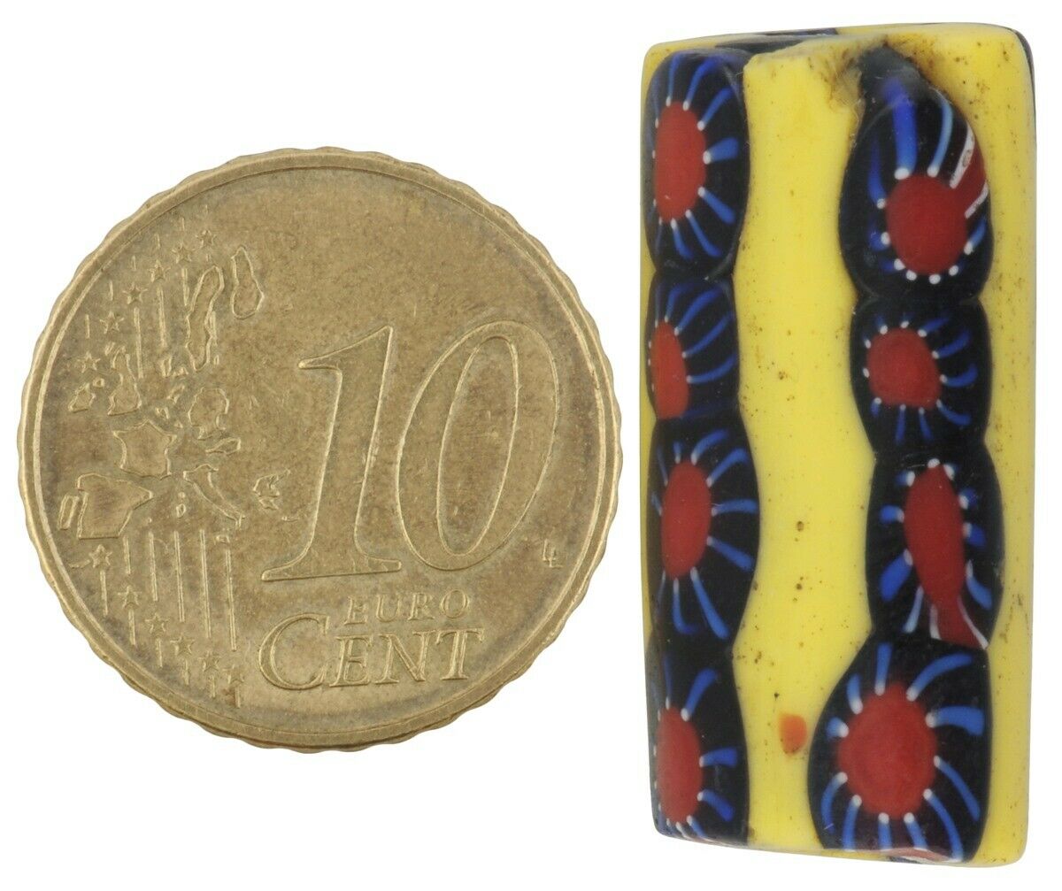 Antique African trade beads old millefiori Venetian glass Murano mosaic rare - Tribalgh