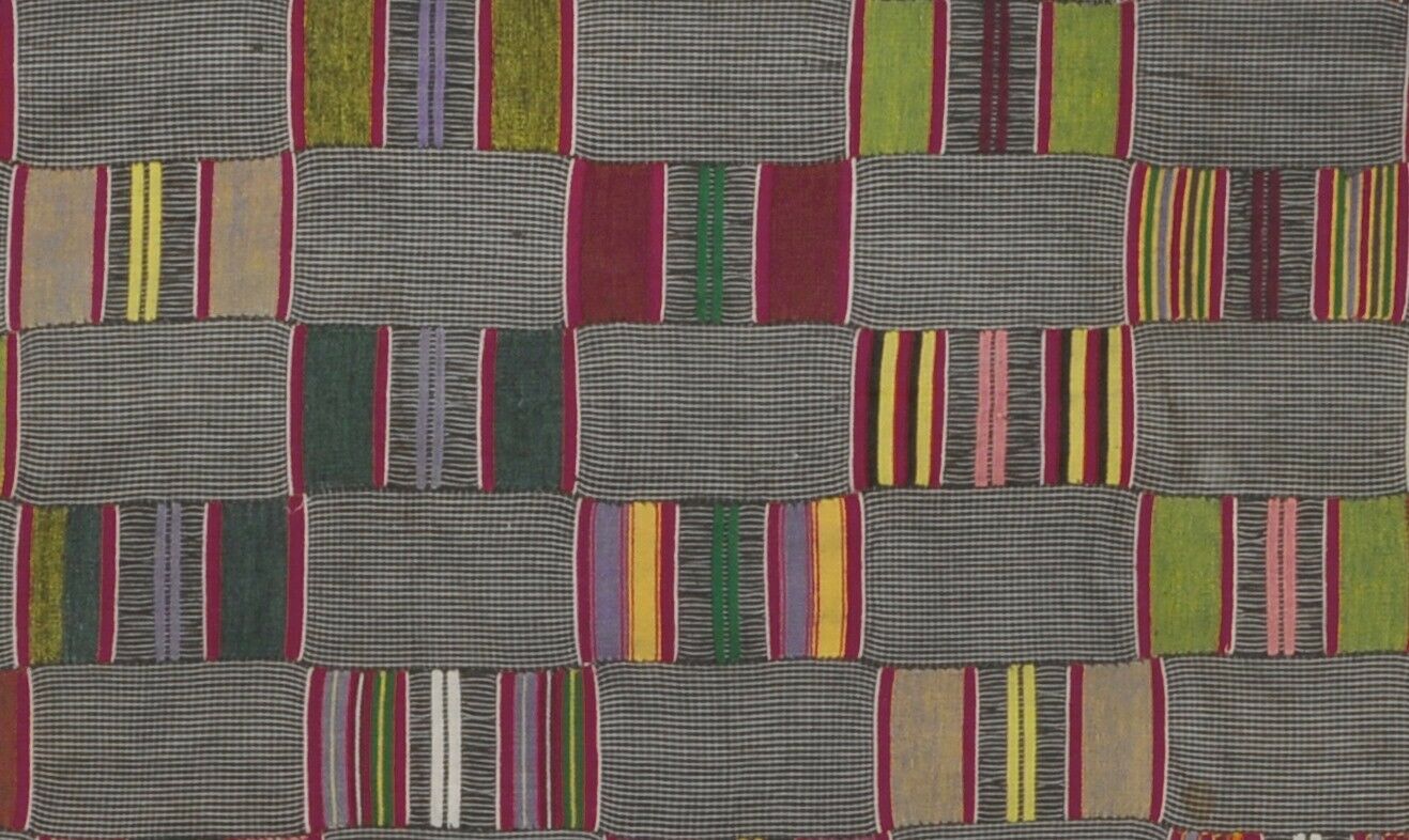 Old hand woven Kente African Ewe Ghana cloth textile Art decoration Guinea Fowl - Tribalgh
