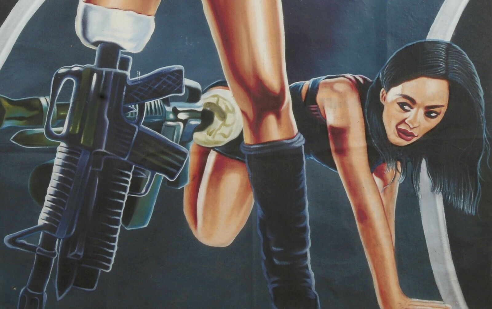 Poster del cinema del cinema dipinto a mano con sacco di farina africano del Ghana dipinto Planet Terror - Tribalgh